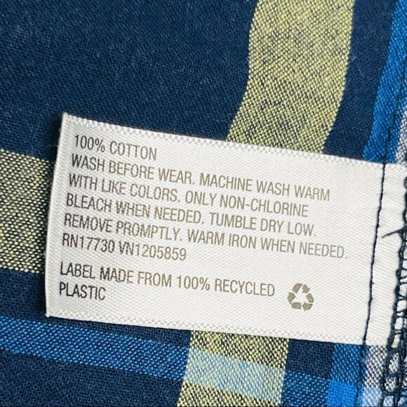 𝅺GENUINE Kids from Oshkosh B’Gosh Blue Plaid Shirt with Snaps size 18 months - Picture 5 of 7